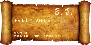 Borkó Viktor névjegykártya
